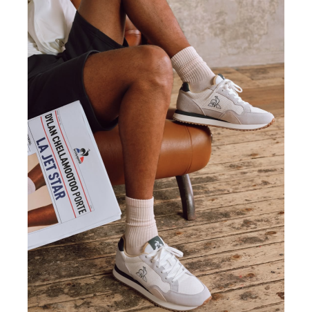 JET STAR Blanc Kaki, Baskets running Le Coq Sportif