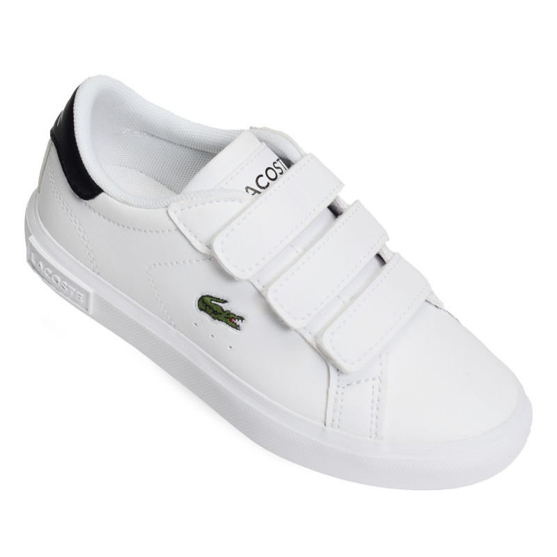 CHILDRENS POWERCOURT SNEAKERS Blanc Noir, Sneakers basses Lacoste