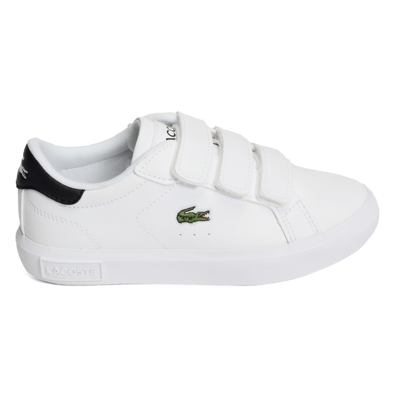 CHILDRENS POWERCOURT SNEAKERS Blanc Noir, Sneakers basses Lacoste