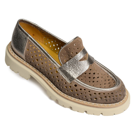 7331 Taupe Platine, Mocassins Mat 20