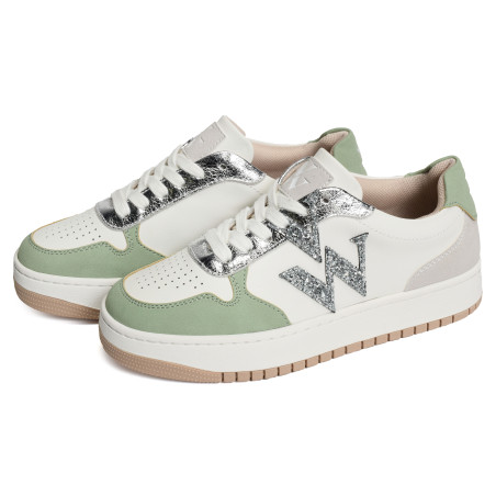 CALIE Blanc Vert, Sneakers basses Vanessa Wu