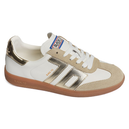 CLOUD LEATHER Blanc Or, Sneakers basses Back 70