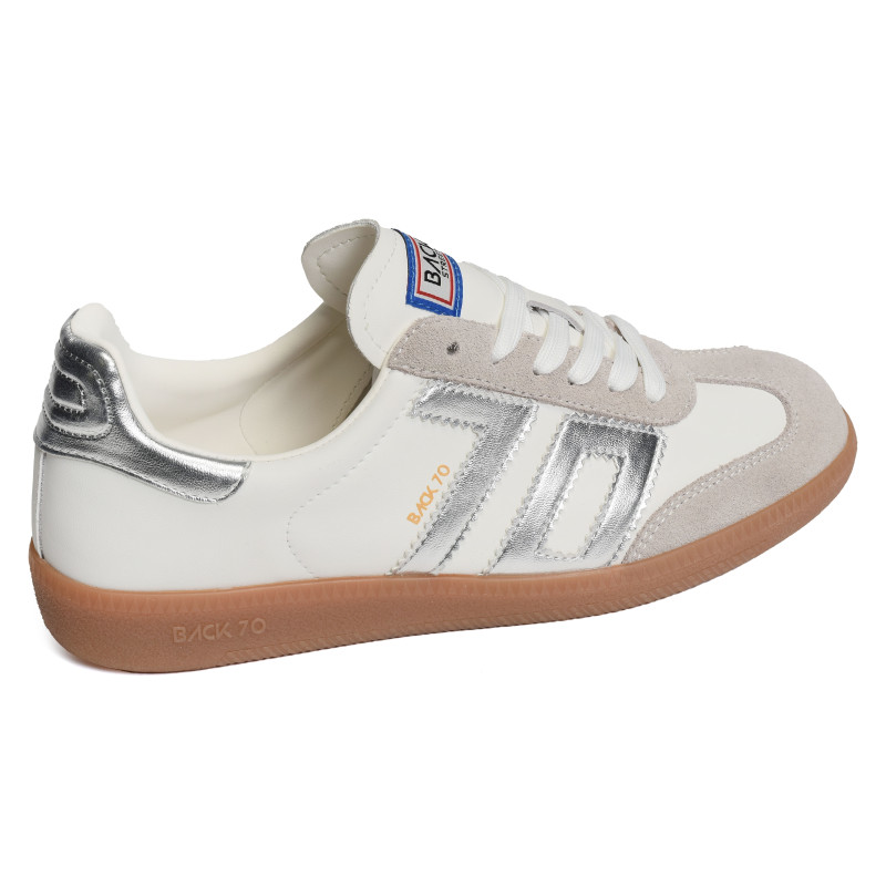 CLOUD LEATHER Blanc Argent, Sneakers basses Back 70