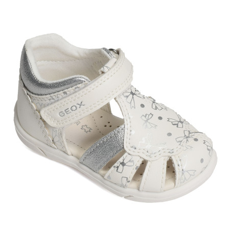 B SANDAL ZAPITO A Blanc Argent, Sandales plates & Nu-Pieds Geox