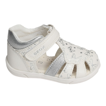 B SANDAL ZAPITO A Blanc Argent, Sandales plates & Nu-Pieds Geox