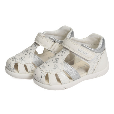 B SANDAL ZAPITO A Blanc Argent, Sandales plates & Nu-Pieds Geox