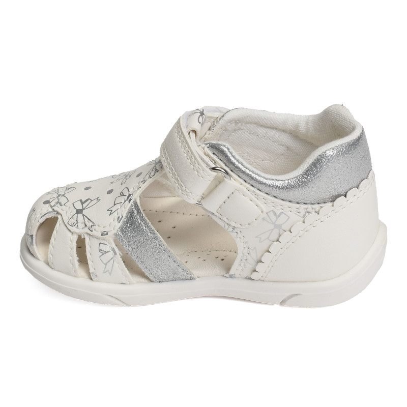 B SANDAL ZAPITO A Blanc Argent, Sandales plates & Nu-Pieds Geox