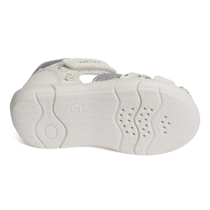 B SANDAL ZAPITO A Blanc Argent, Sandales plates & Nu-Pieds Geox