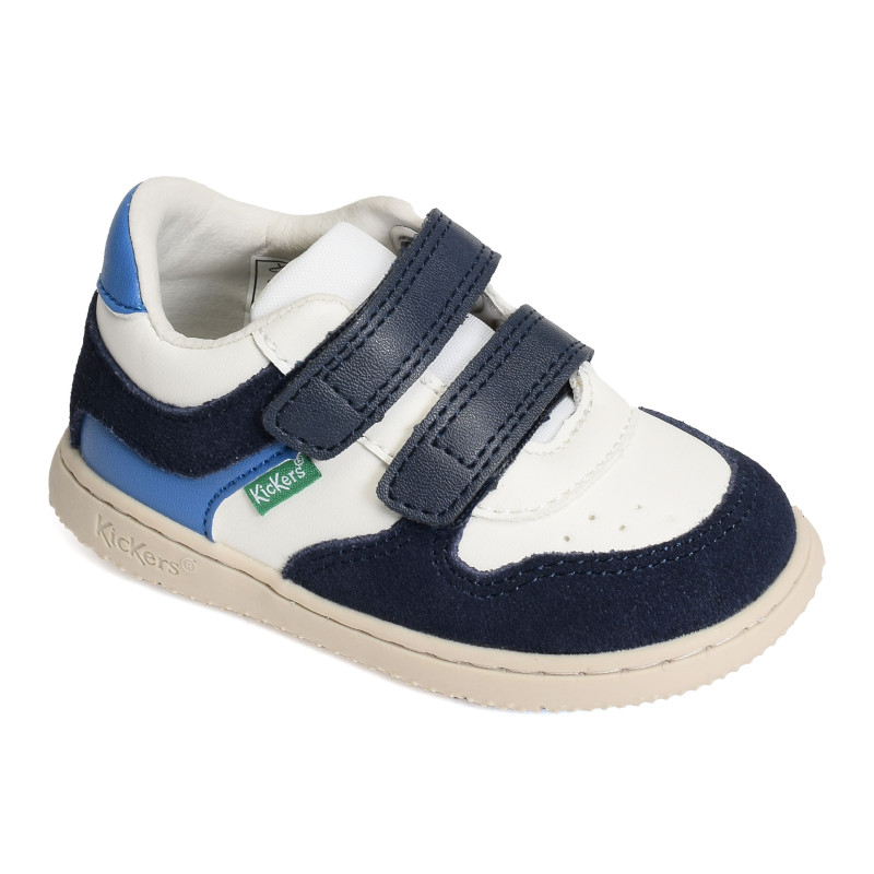 KICKMOTION BOY Marine Blanc, Chaussures à Scratch Kickers