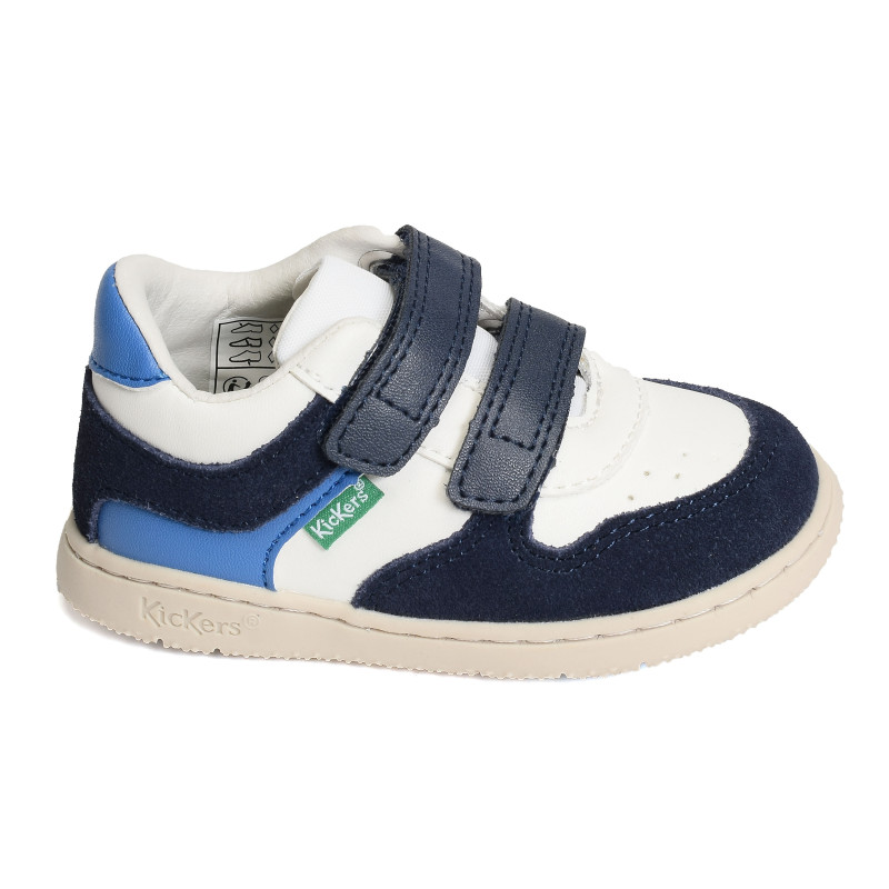 KICKMOTION BOY Marine Blanc, Chaussures à Scratch Kickers