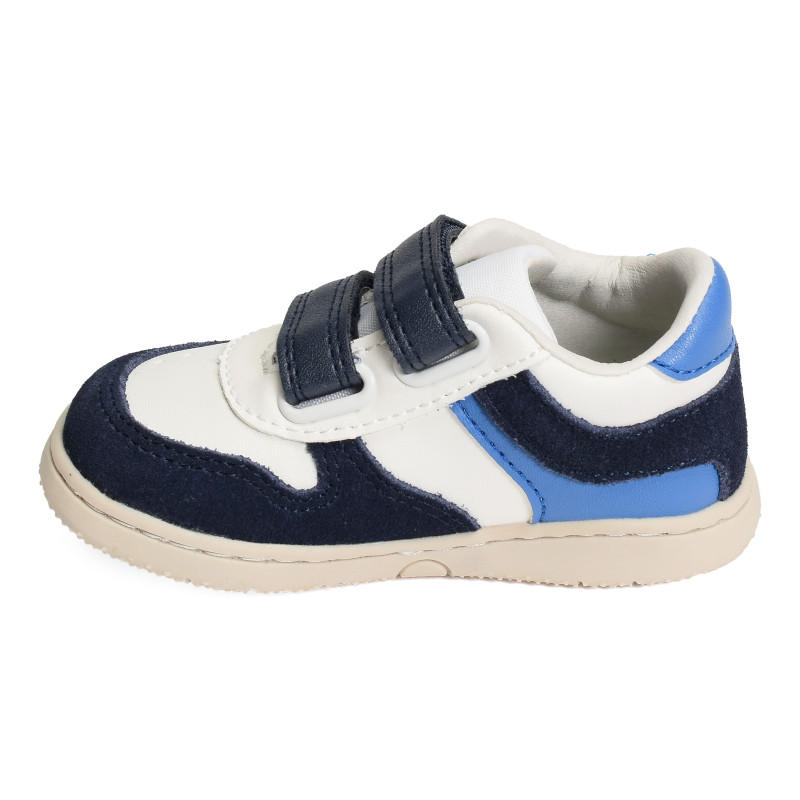 KICKMOTION BOY Marine Blanc, Chaussures à Scratch Kickers