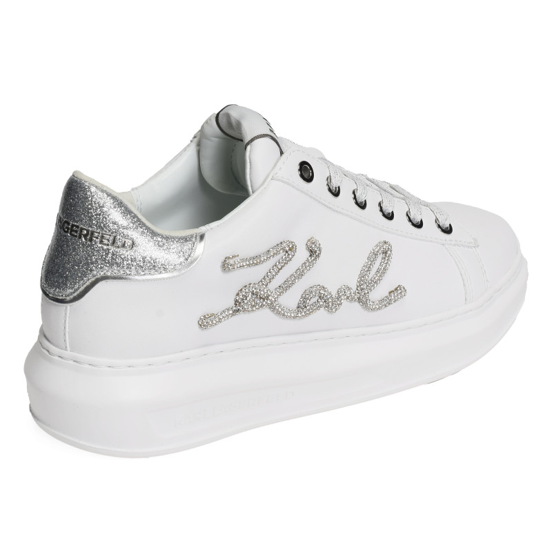 KAPRI SIGNIA RHINESTONE Blanc Argent, Sneakers basses Karl Lagerfeld