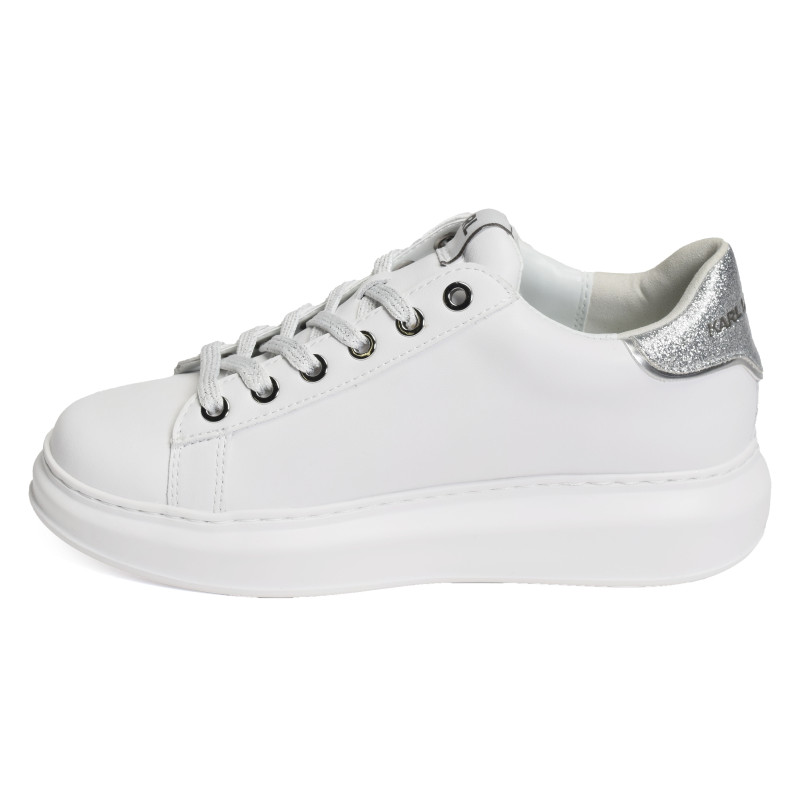 KAPRI SIGNIA RHINESTONE Blanc Argent, Sneakers basses Karl Lagerfeld