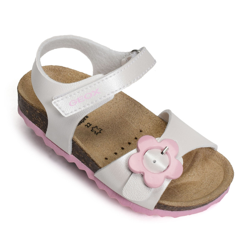 B S CHALKI GD Blanc Rose, Sandales plates & Nu-Pieds Geox