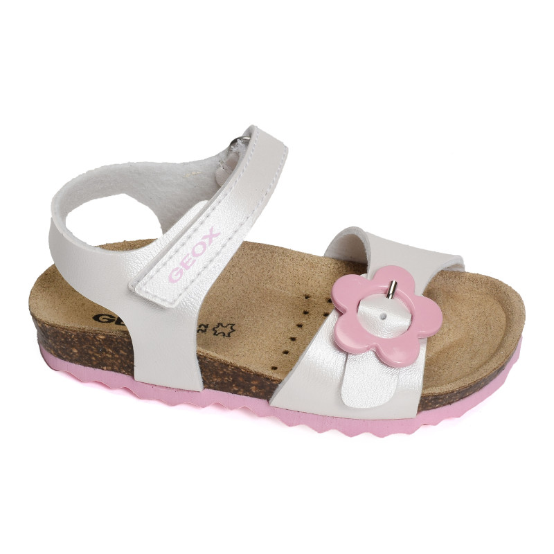 B S CHALKI GD Blanc Rose, Sandales plates & Nu-Pieds Geox