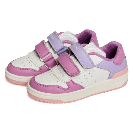 J WASHIBA B GIRL Blanc Rose, Sneakers basses Geox