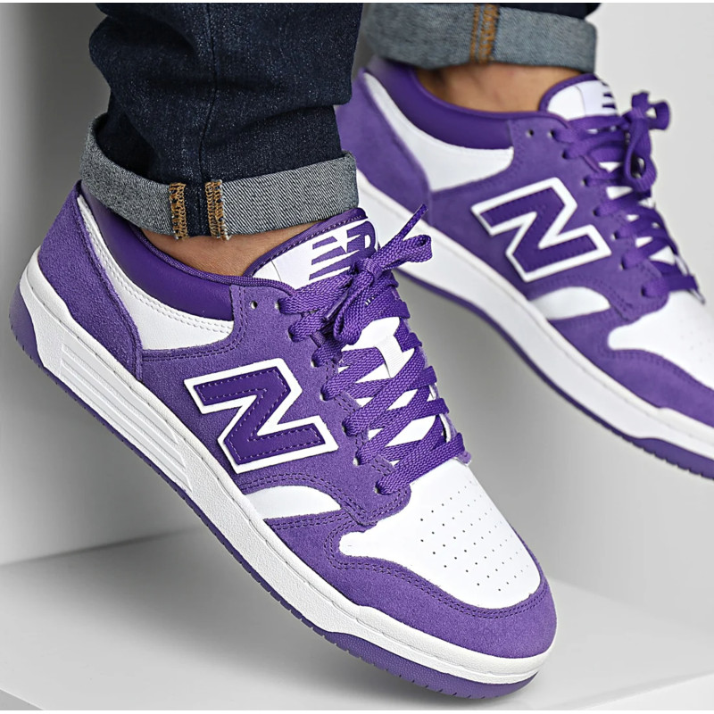 BB480 Blanc Violet, Sneakers basses New Balance