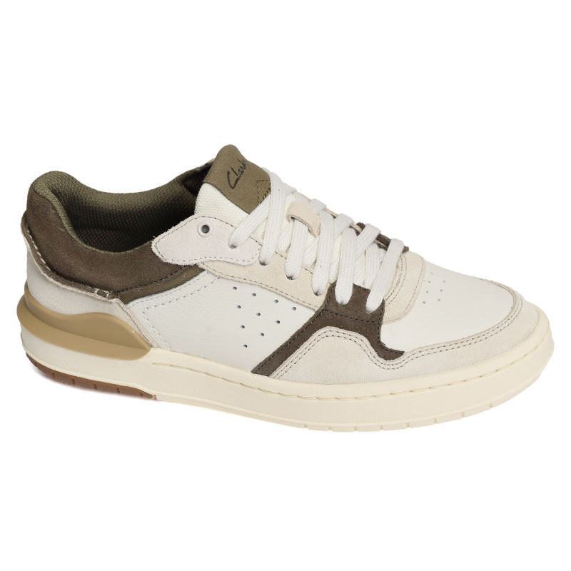 COURTLITE2 LO Blanc Kaki, Sneakers basses Clarks