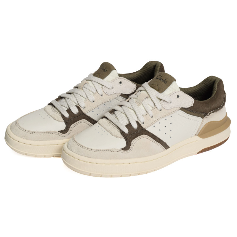 COURTLITE2 LO Blanc Kaki, Sneakers basses Clarks