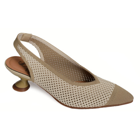 REINE 76533 Beige Blanc, Slingback Miss Elastic