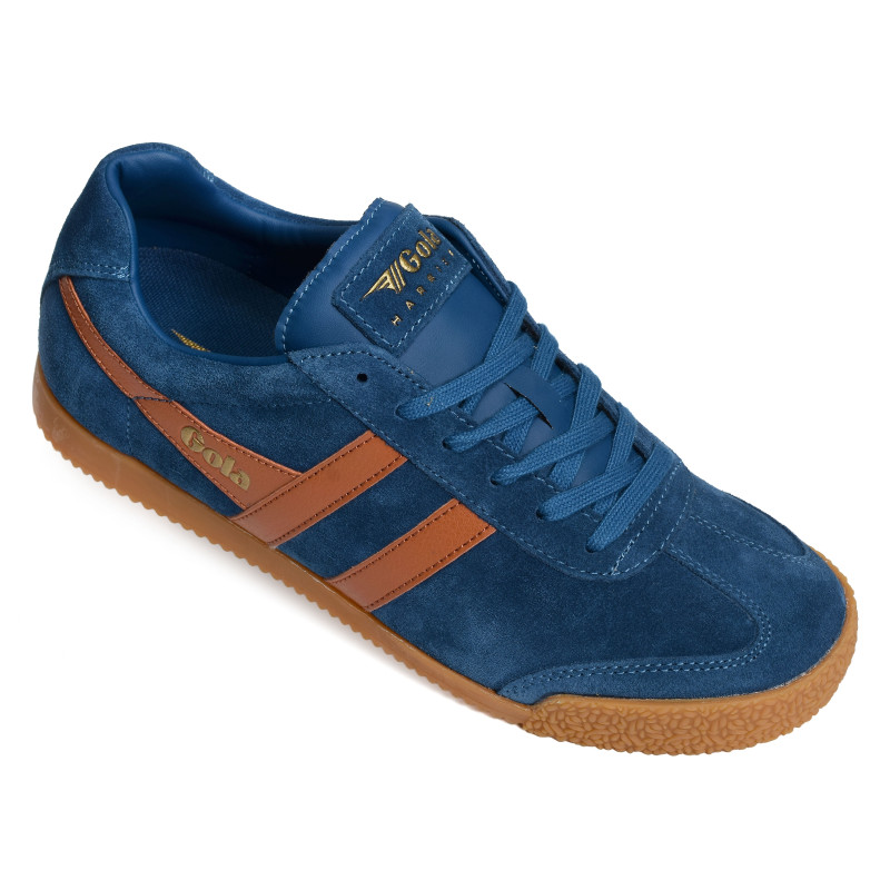 HARRIER SUEDE TRAINERS Bleu Orange, Sneakers basses Gola