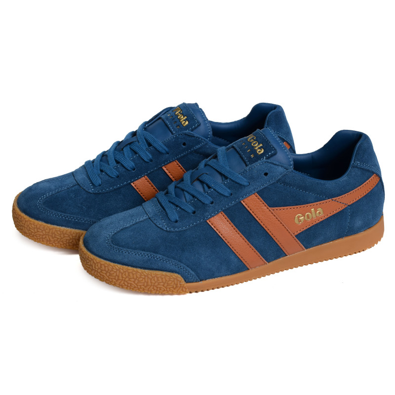 HARRIER SUEDE TRAINERS Bleu Orange, Sneakers basses Gola