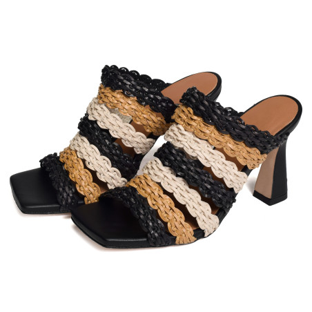 CORINNE 25070 Noir Multicolore, Mules Angel Alarcón