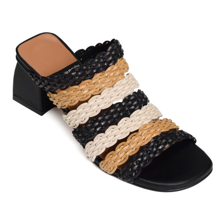 ROSE 25122 Noir Multicolore, Mules Angel Alarcón