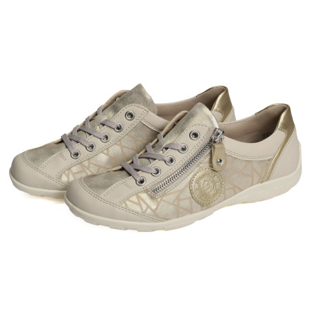 R3408 Beige Or, Sneakers basses Remonte