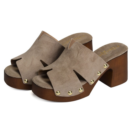 CARBUCCIA Taupe, Mules Coco & Abricot