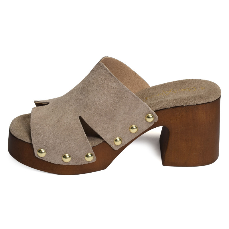 CARBUCCIA Taupe, Mules Coco & Abricot