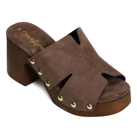 CARBUCCIA Chocolat, Mules Coco & Abricot