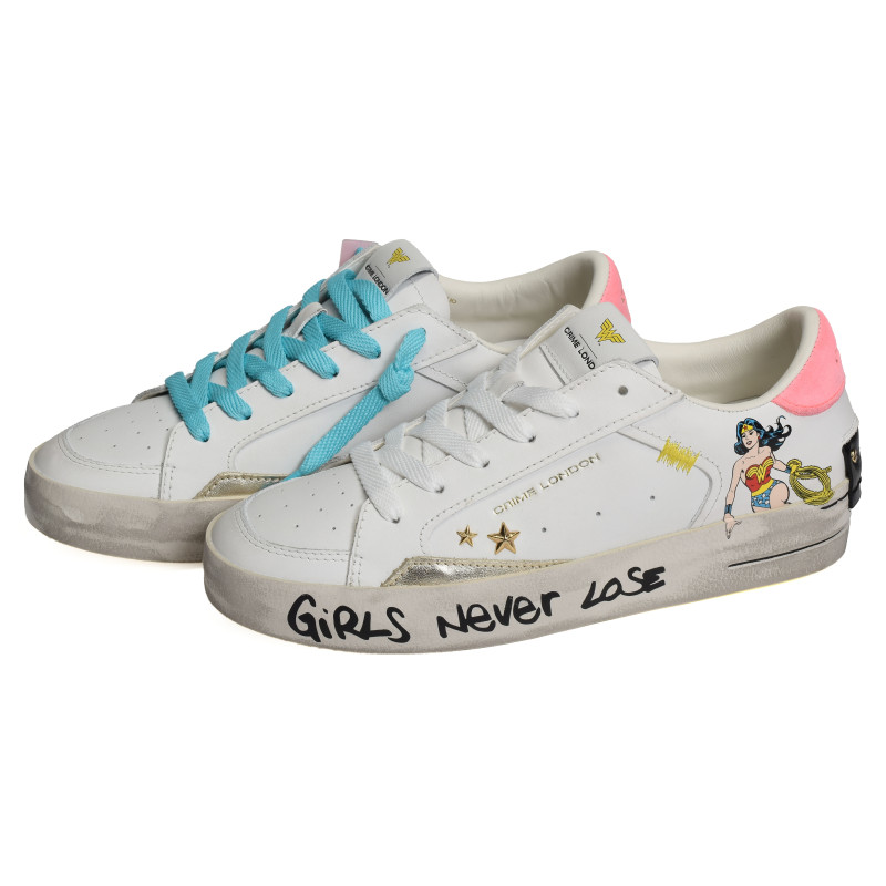 SK8 DELUXE Blanc Bleu, Sneakers basses Crime London