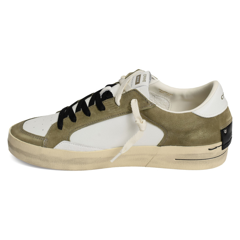 SK8 DELUXE MEN Blanc Kaki, Sneakers basses Crime London