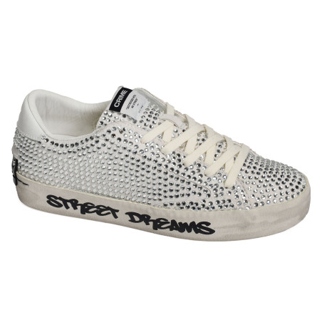 DISTRESSED Blanc Argent, Sneakers basses Crime London