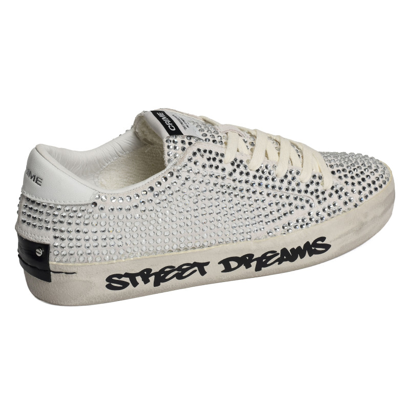 DISTRESSED Blanc Argent, Sneakers basses Crime London