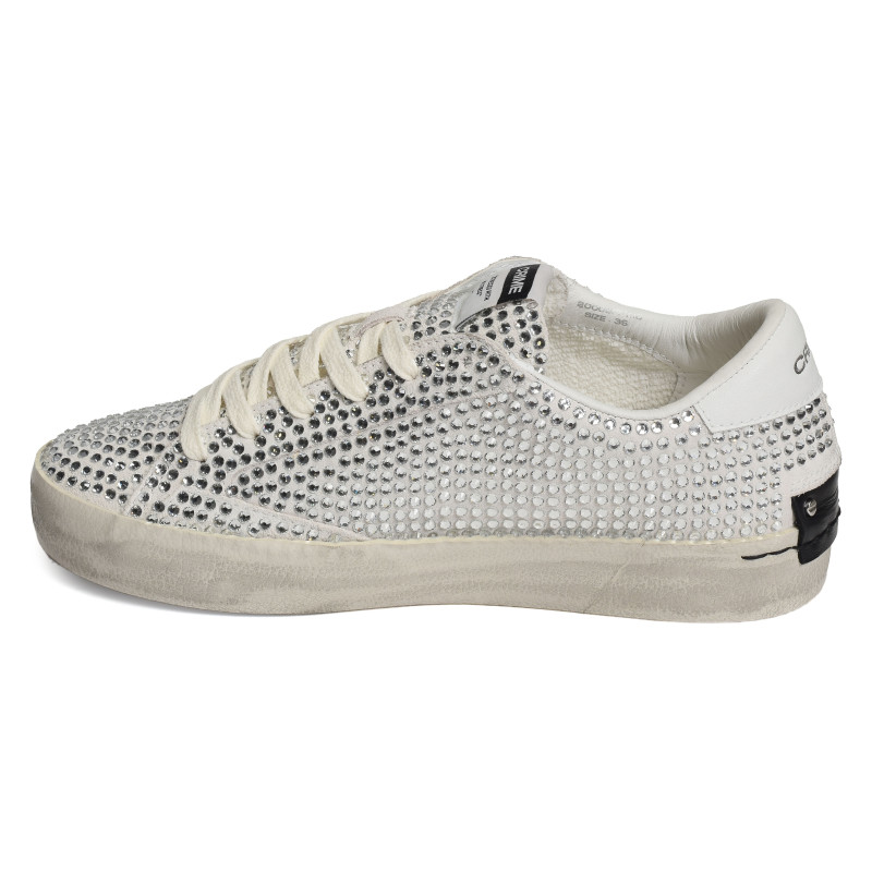 DISTRESSED Blanc Argent, Sneakers basses Crime London