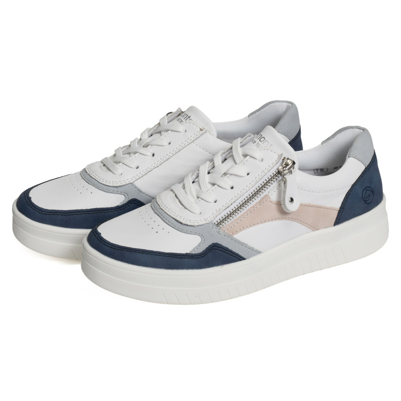 D0J01 Blanc Marine, Sneakers basses Remonte