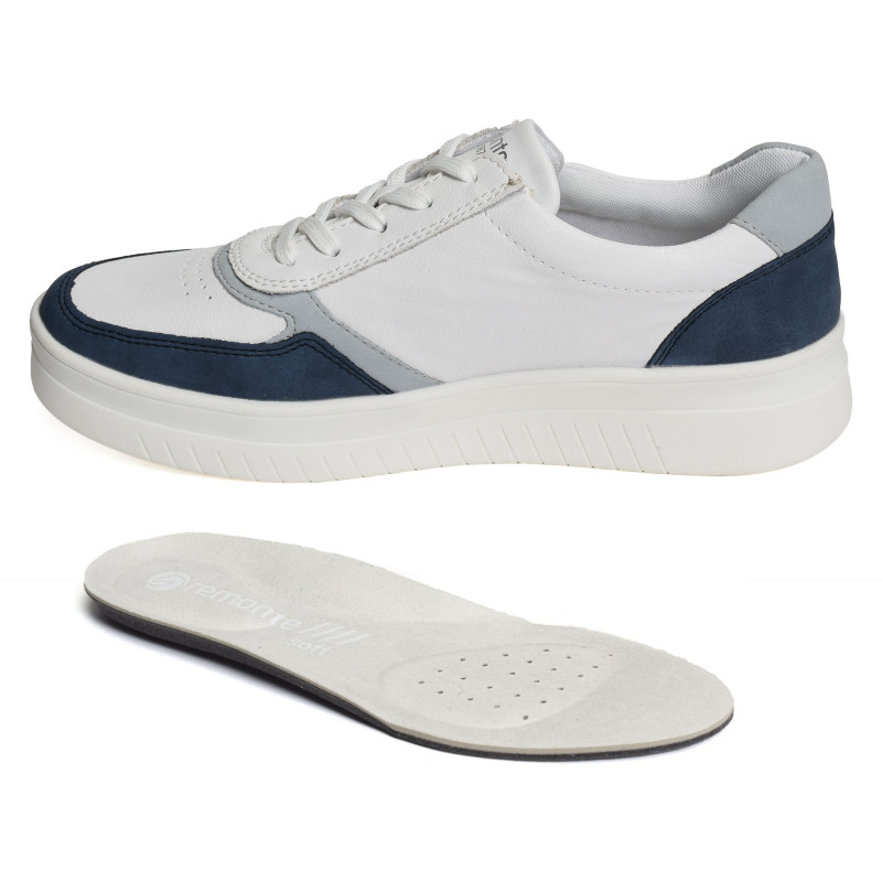 D0J01 Blanc Marine, Sneakers basses Remonte