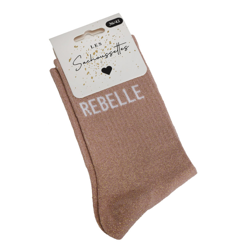 REBELLE Rose Or, Chaussettes Les Sachoussettes