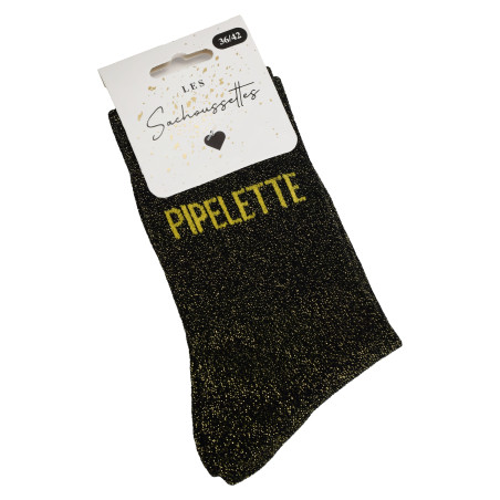 PIPELETTE Noir, Chaussettes Les Sachoussettes