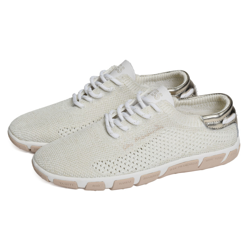 JAZARIA Blanc Or, Chaussures basses TBS