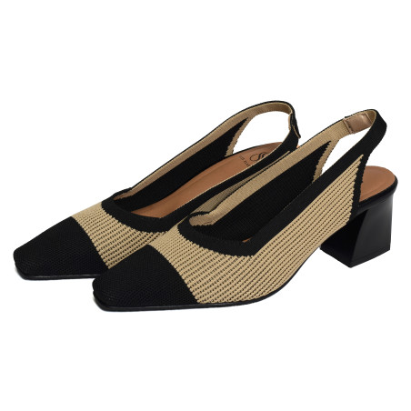 PARIS 76702 Camel Noir, Slingback Miss Elastic