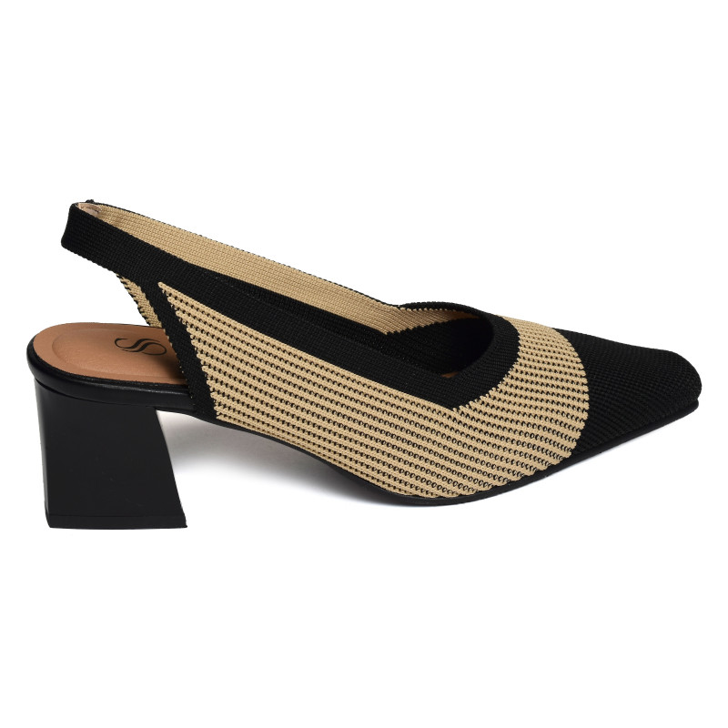 PARIS 76702 Camel Noir, Slingback Miss Elastic