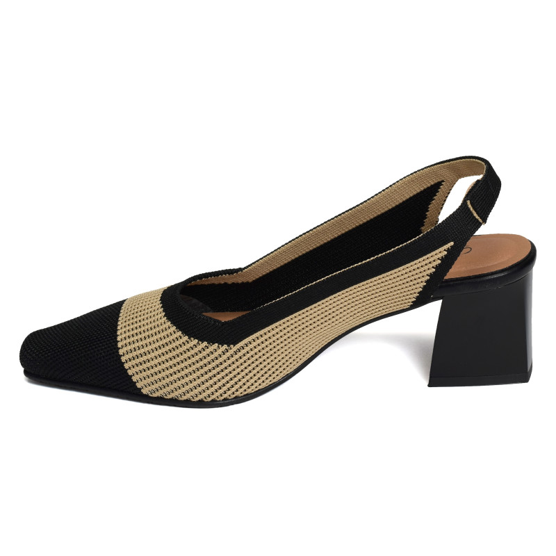 PARIS 76702 Camel Noir, Slingback Miss Elastic