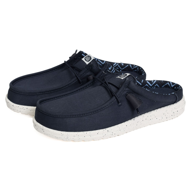 WALLY SLIP CANVAS Marine, Mules HeyDude