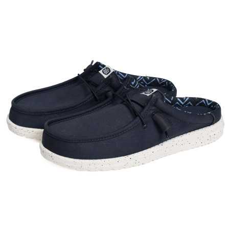 WALLY SLIP CANVAS Marine, Mules HeyDude