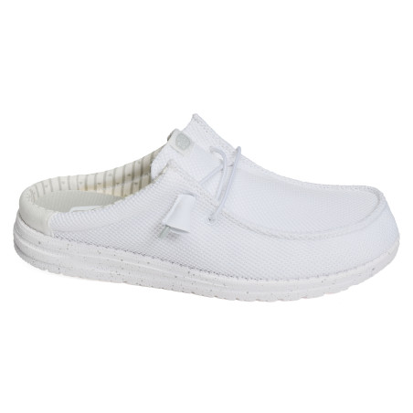 WALLY SLIP STRETCH SOX Blanc, Mules HeyDude