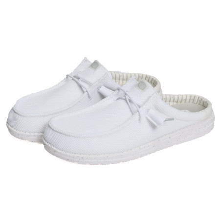 WALLY SLIP STRETCH SOX Blanc, Mules HeyDude