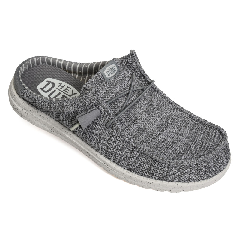 WALLY SLIP STRETCH SOX Gris, Mules HeyDude